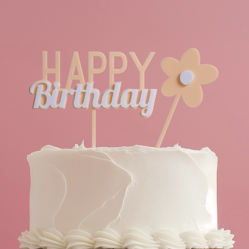 Milkshake Flowers Cake Topper
