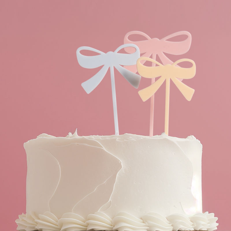 Milkshake Bow Cake Topper