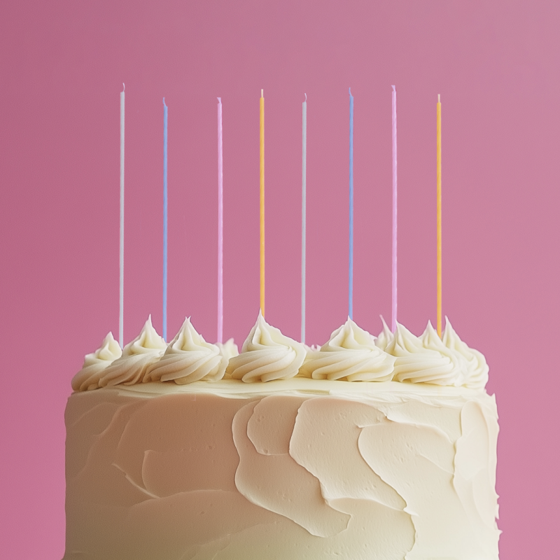 Fine Spiral Cake Candles Pastel Rainbow (Pack of 16)