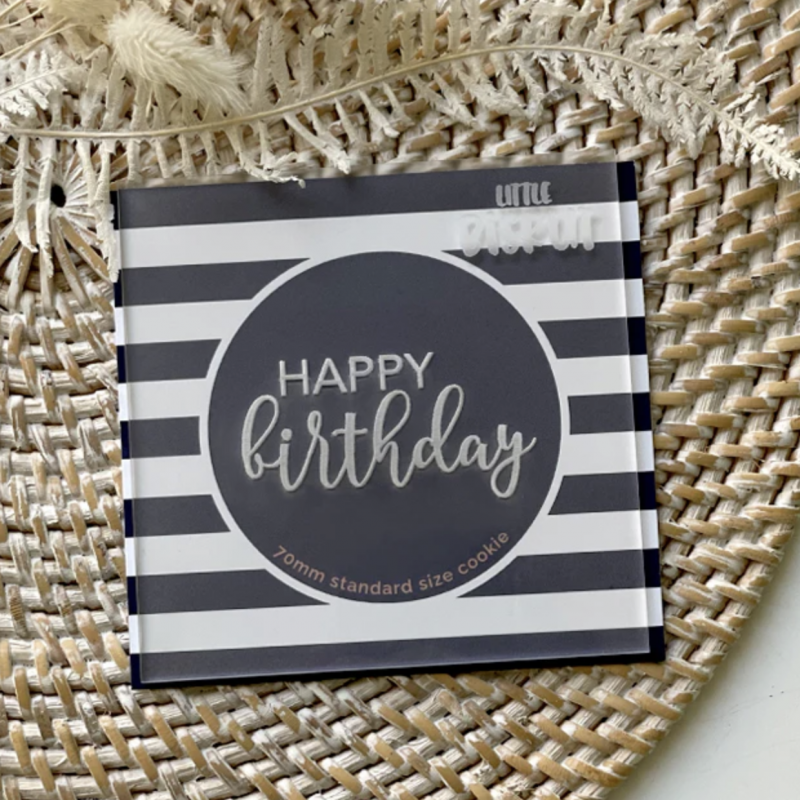 Happy Birthday Cursive Debosser by Little Biskut