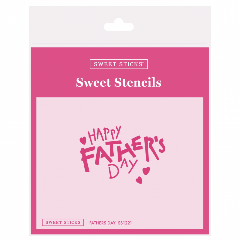 Happy Fathers Day Stencil with Hearts by Sweet Sticks