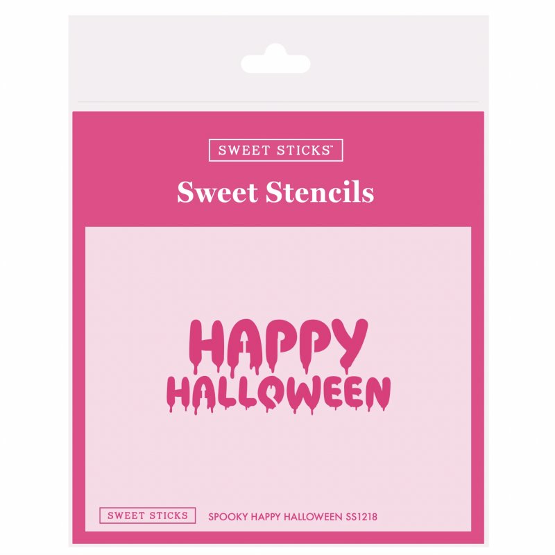 Happy Halloween Spooky Script Stencil by Sweet Sticks