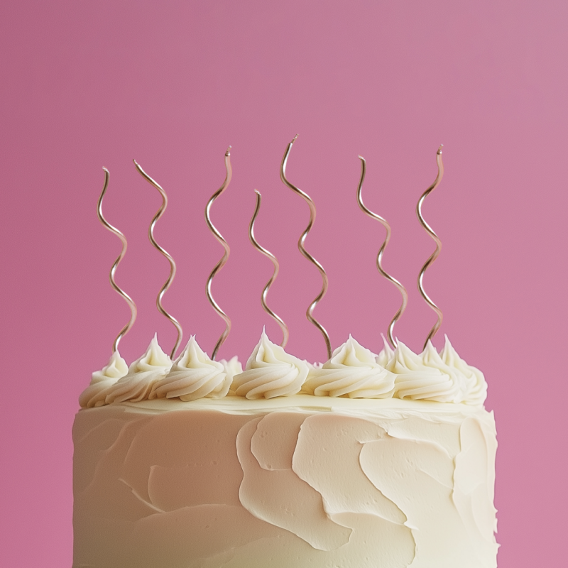 Swirly Cake Candles - Gold (Pack of 16)