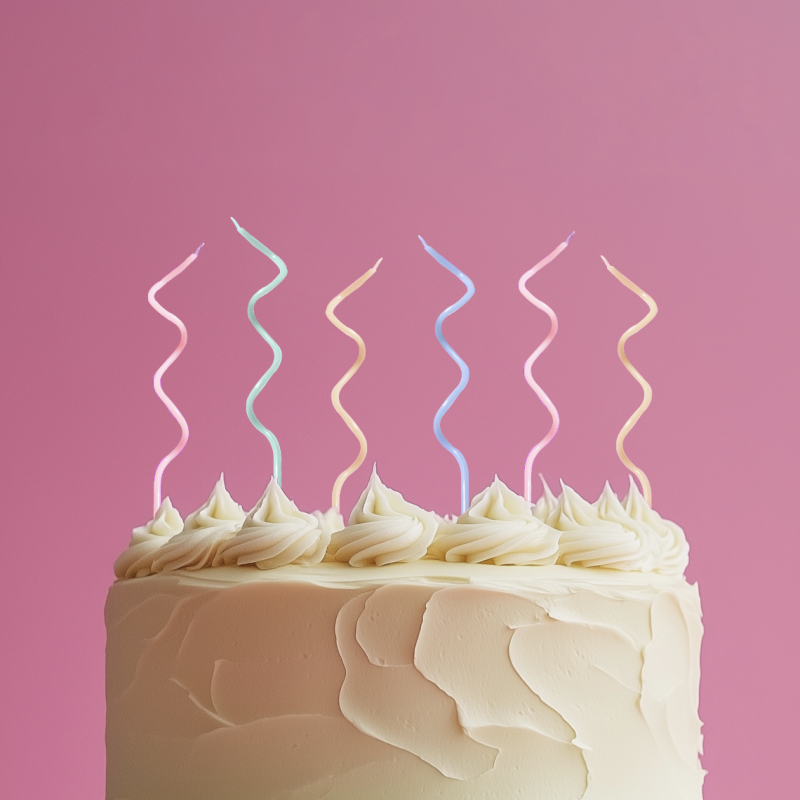 Swirly Cake Candles - Pastel Rainbow (Pack of 16)