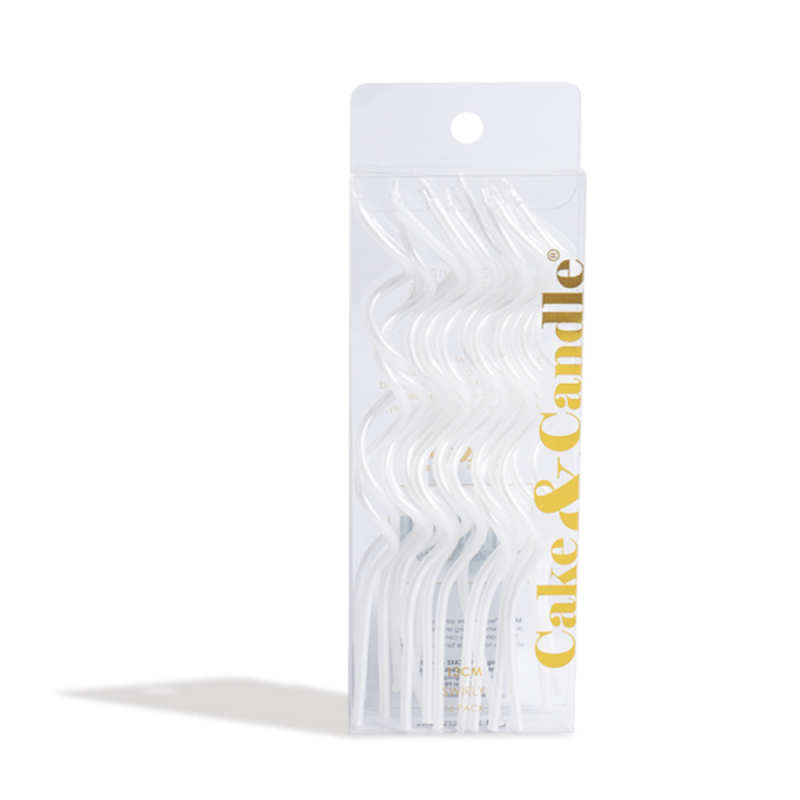 Swirly Cake Candles - White (Pack of 16)