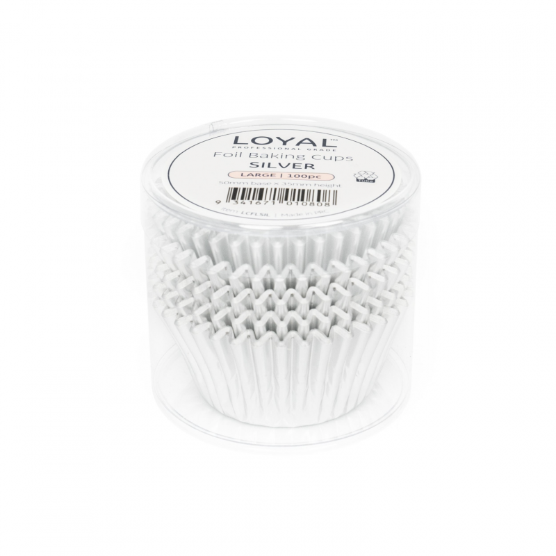 Loyal Large Foil Baking Cups Silver (100pc)