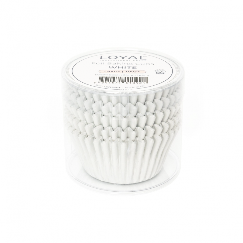 Loyal Large Foil Baking Cups White (100pc)