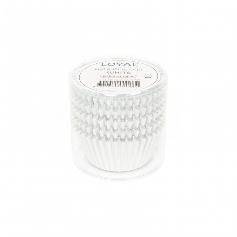 Loyal Medium Foil Baking Cups White (100pc)