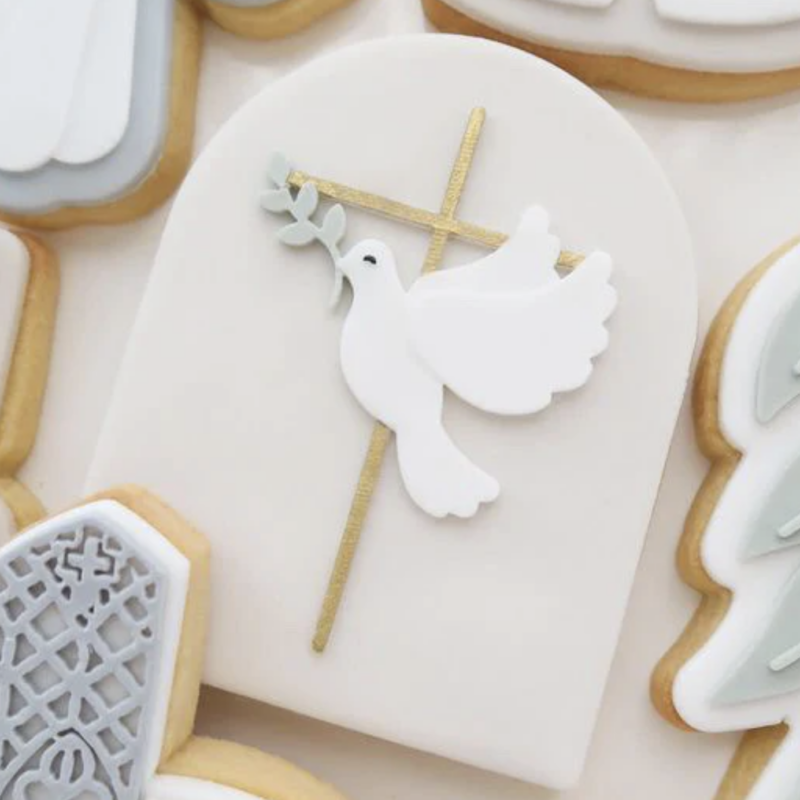 Dove with Cross on Arch Stamp and Cutter Set by Boss Embossers
