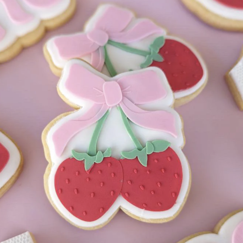 Strawberries with Bow Debosser/Cutter or Cutter Only
