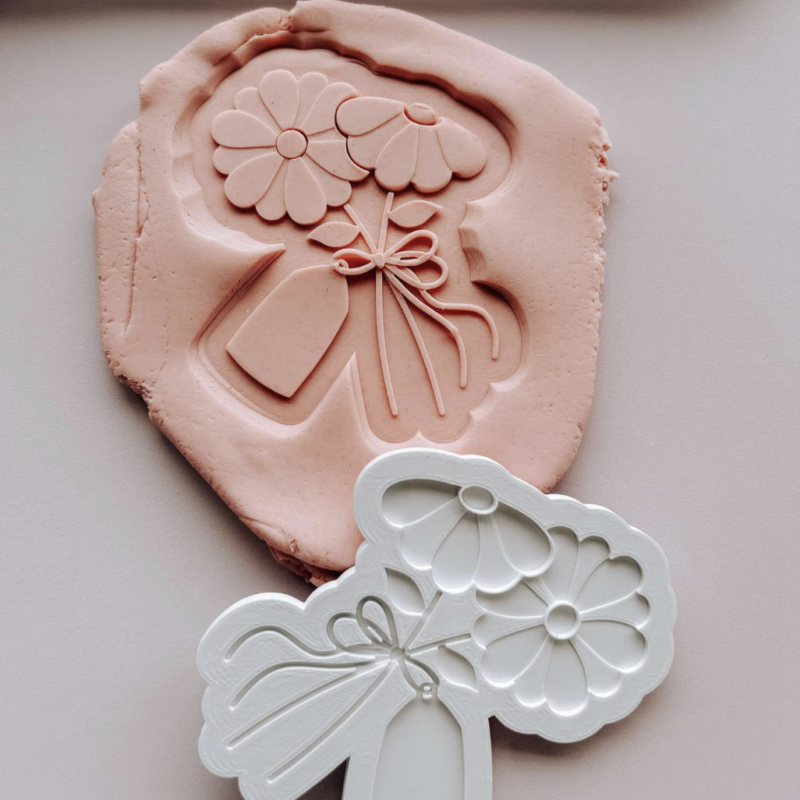 Floral Bunch with Bow and Tag by Boss Embossers