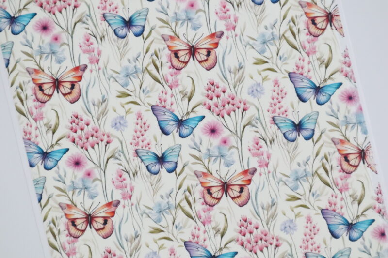 Edible Image A4 icing sheet - Butterflies Blue Purple and Gold with florals