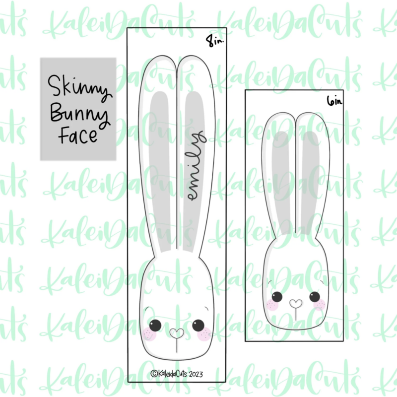 Skinny Bunny Face Cookie Cutter by Kaleidacuts