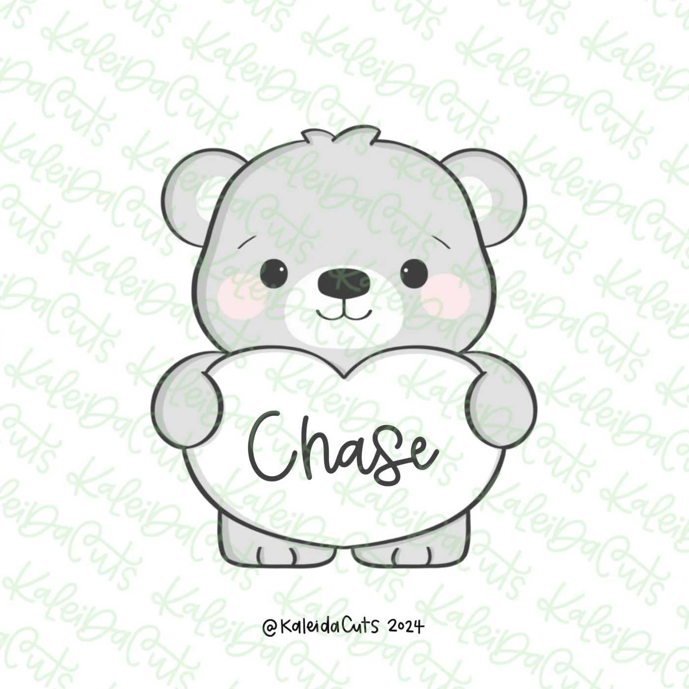 Valentine Teddy Bear Cookie Cutter by Kaleidacuts