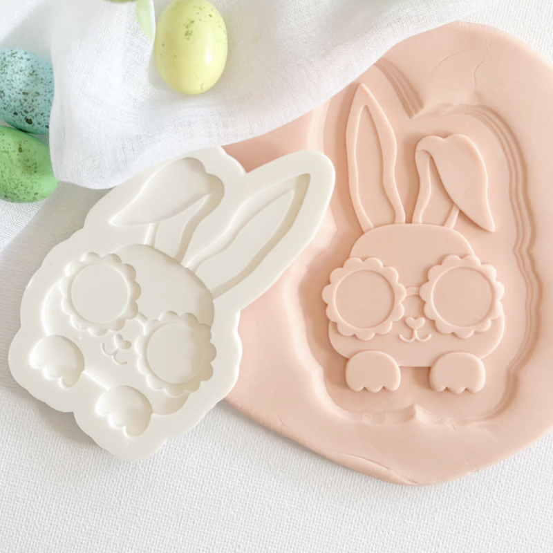 Groovy Bunny Head Debosser and Cutter by Cooki Co Cuts
