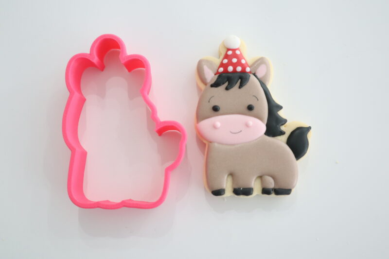 Miss Biscuit Horse with party hat cookie cutter