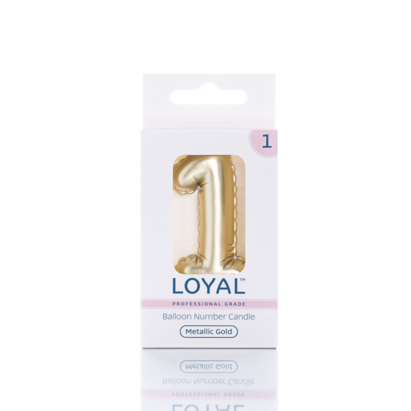 Balloon Number "1" Candle - Assorted Metallic Colours - Image 5