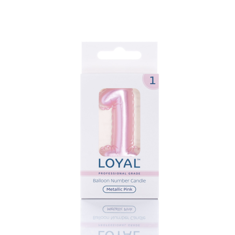 Balloon Number "1" Candle - Pink