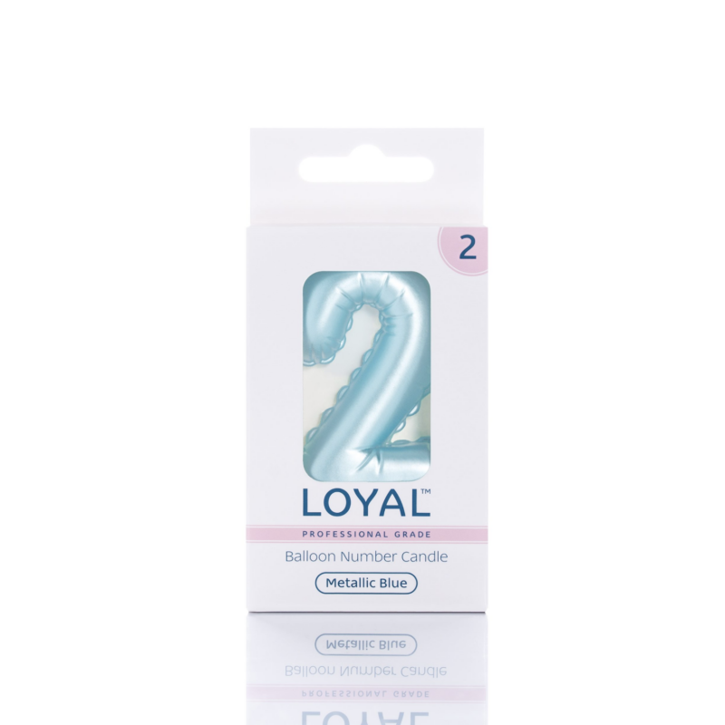 Balloon Number "2" Candle - Blue