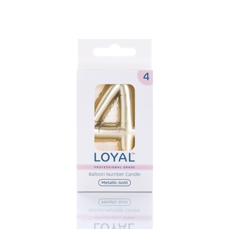 Balloon Number "4" Candle - Gold