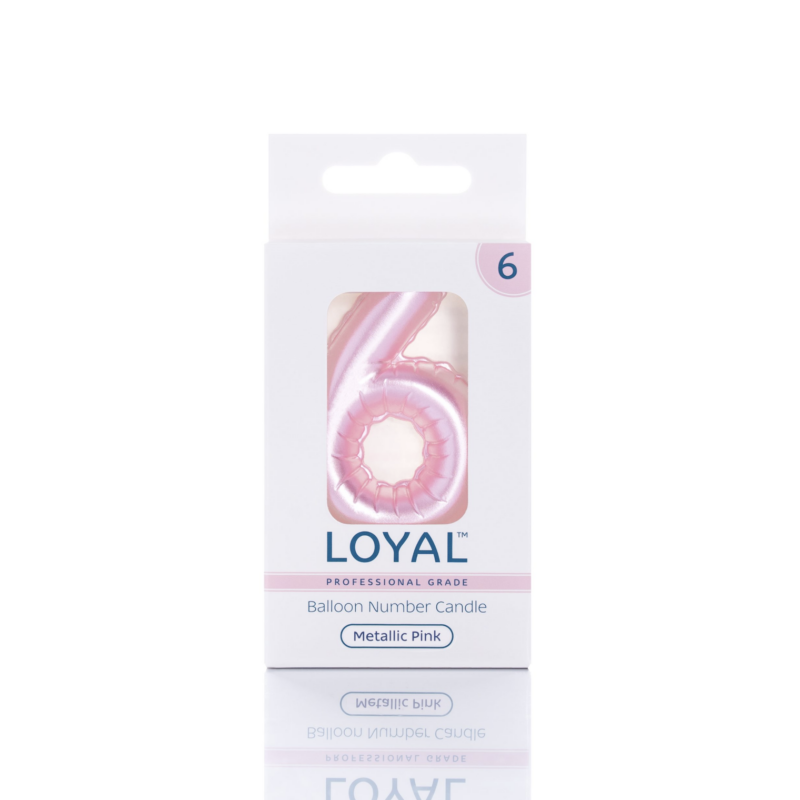 Balloon Number "6" Candle - Pink