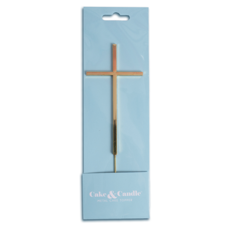 Gold Metal Cake Topper - Fine Cross gallery