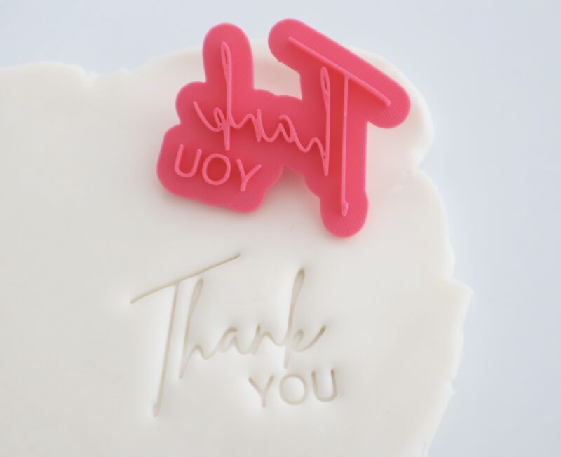 Thank you Mixed Font Cookie Stamp front