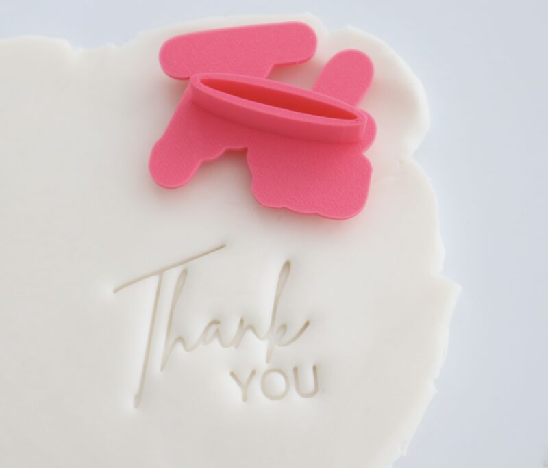 Thank you Mixed Font cookie stamp back