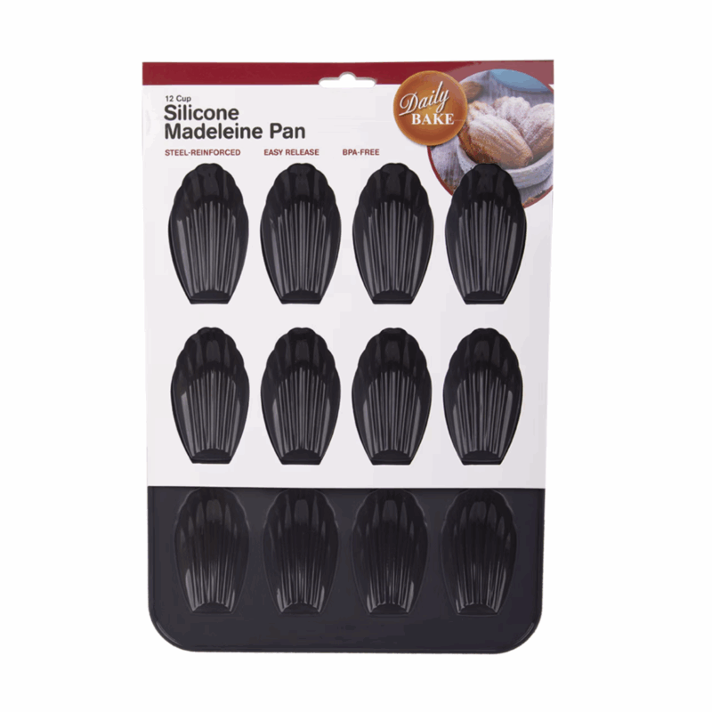 Silicone 12 Cup Madeleine Pan - Charcoal