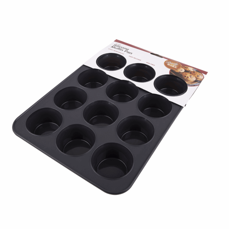Silicone 12 Cup Muffin Pan - Charcoal